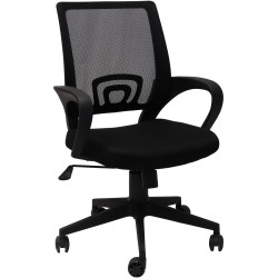 Vesta Mesh Medium Back Office Chair With Arms Black Fabric Seat Black Mesh Back