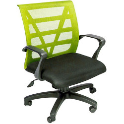 Vienna Mesh Medium Back Office Chair With Arms Black Fabric Seat Lime Mesh Back