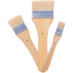 Jasart Hog Bristle Series 713 Flat Head Brushes Size 1 Pack of 6