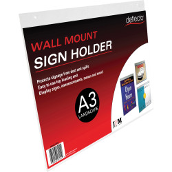 Deflect-O Sign Menu Holder A3 Wall Mount Landscape