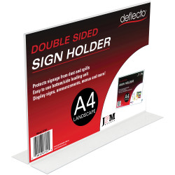 Deflect-O Sign Menu Holder Double Sided A4 Landscape