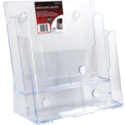 Deflect-O Brochure Holder A4 2 Tier Free Standing And Wall Mount