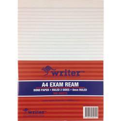 WRITER A4 EXAM PAPER 55gsm Paper 8mm Ruled