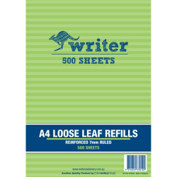 Writer Binder Refills A4 7mm Ruled Reinforced Pack of 500