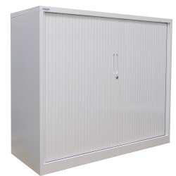 Steelco Tambour Door Cupboard 1200W x 463D x 1200mmH Silver Grey