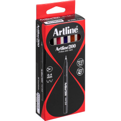 ARTLINE 200 FINELINER PENS 0.4mm Assorted 8 Colours Pack of 12