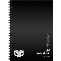 SPIRAX P595A PP NOTEBOOK 8mm Ruled  240Page A4 Side Opening