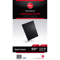 IBICO BINDING COVERS A4 Leathergrain Black Pack of 100