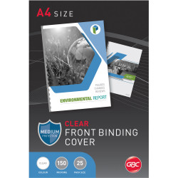 GBC Binding Covers A4 150 Micron Clear Pack of 25