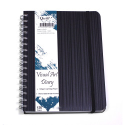 QUILL PREMIUM VISUAL ART DIARY 125gsm A4 Black 120 Pages