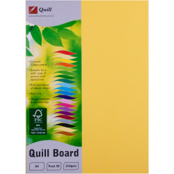 Quill Board 210GSM A4 Lemon Pack 50