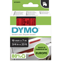 DYMO D1 LABEL CASSETTE TAPE 19mm x 7M Black on Red