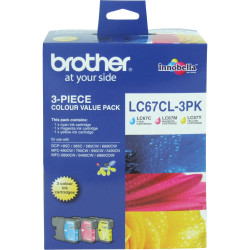 BROTHER LC67CL3PK INK CART Injet 3Pack Value - Colour