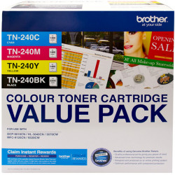 BROTHER TN240 TONER CARTRIDGE Laser 4Pack-Blk,Cyan,Mag,Yel