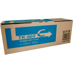 KYOCERA TK869C COPIER TONER Cyan TASKalfa 250,300ci 12K Pg