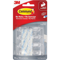 COMMAND CLEAR SMALL CORD CLIPS 17302CLR, 8 Hooks