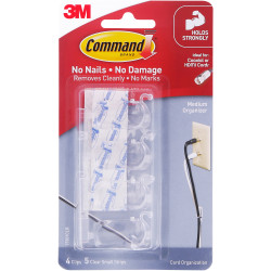 COMMAND CLEAR MEDIUM CORD CLIP 17301CLR Pack of 4