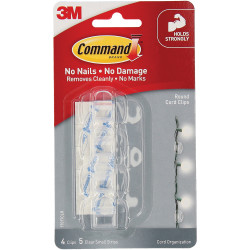 COMMAND CLEAR ROUNDS CORD CLIP 17017CLR Pack of 4