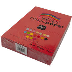 RAINBOW OFFICE PAPER A4 80GSM Red Ream of 500