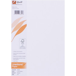QUILL A4 LINEN BOND PAPER 90gsm White Pack of 100