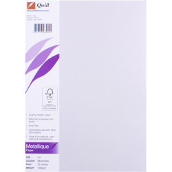 QUILL A4 METALLIQUE PAPER 120gsm Moonstone Pack of 25