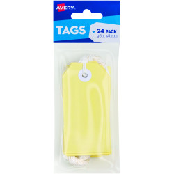 AVERY TAG-IT DURABLE TABS Shipping Tag Pastel Yellow Size 3 Pack of 24