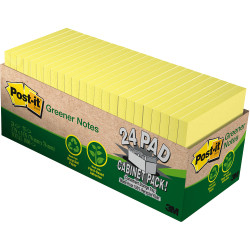 POST-IT 654R-24CP-CY NOTES Cab Pack 100% Rcycld 76x76 Yel