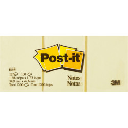 POST-IT 653 NOTES ORIGINAL 100Shts 36x48mm Yellow