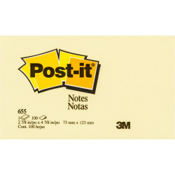 POST-IT 655 NOTES ORIGINAL 100Shts 76x127mm Yellow