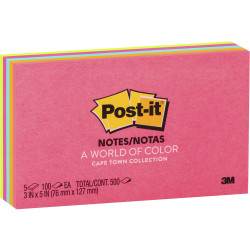 POST-IT 655-5PK NOTES NEON Prem Colours 100Shts 76x127mm