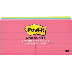 POST-IT 630-6AN NOTES PREM Prem Colours 100St Lined 76x76
