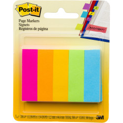 POST-IT 670-5AN PAGE MARKERS Neon 500 Asstd 13x44mm