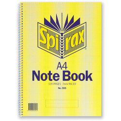 SPIRAX 595 NOTEBOOK A4 120 Page 297x210mm S/O