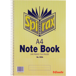 SPIRAX 595A NOTEBOOK A4 240 Page 297x210mm S/O