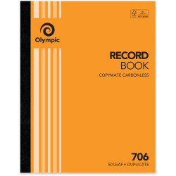 OLYMPIC CARBONLESS RECORD BOOK 706 50Leaf Dup 250x200mm