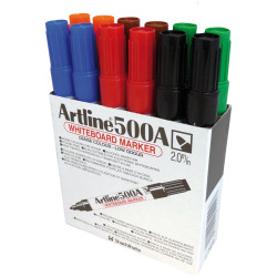 ARTLINE 500A WHITEBOARD MARKER Med Bullet 6 Colours Assorted BOX OF 12