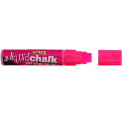 TEXTA JUMBO LIQUID CHALK Wet Wipe Chisel 15mm Nib Pink