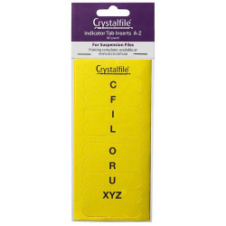 CRYSTALFILE TAB INSERTS A-Z Yellow 60 Tabs