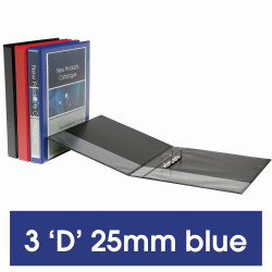 MARBIG ENVIRO INSERT BINDERS Clearview A4 3D Ring 25mm Blue