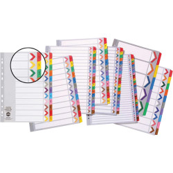 MARBIG COLOURED DIVIDERS A4 1-20 Reinf Tab PP