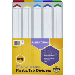 MARBIG COLOURED DIVIDERS A3 1-5Tab Board L/Scape Asst