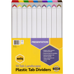 MARBIG COLOURED DIVIDERS A3 1-10Tab Board L/Scape Asst