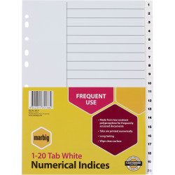 MARBIG NUMERICAL INDICES A4 PP 1-20 White
