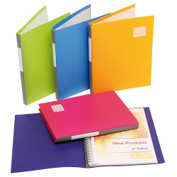 MARBIG REFILLABLE DISPLAY BOOK Pro Series A4, 20Pocket Assorted Colours