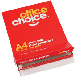 OFFICE CHOICE SHEET PROTECTORS A4 COPYSAFE Box of 100