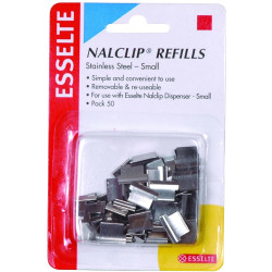 ESSELTE NALCLIP REFILLS Small St/Steel Pk50