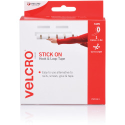 VELCRO® Brand STRIP HOOK & LOOP 19mmx1.8m White Dispenser