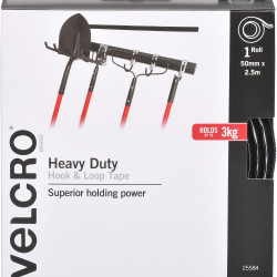 VELCRO® Brand 25584 STICK ON Heavy Duty 50mmx2.5m Blk