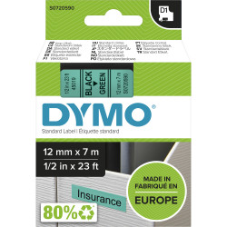 DYMO D1 LABEL CASSETTE 12mmx7m -Black on Green