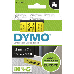 DYMO D1 LABEL CASSETTE 12mmx7m -Black on Yellow
